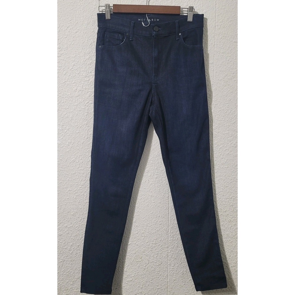 Mott & Bow Women's High Rise Skinny Jane Jeans Size 28 x 28 Dark Blue Wash Denim